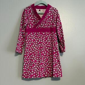 Tea Collection Floral Cotton Long Sleeve Wrap Top Dress 5